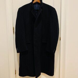 Vintage Stratojac Wool Coat Mens Size 48 R Dark Navy Overcoat L